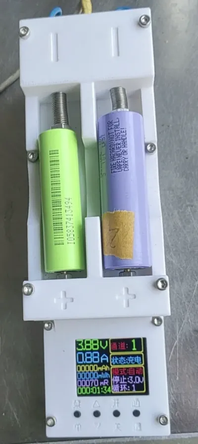 18650 & 21700 Lithium Battery Capacity and Internal Resistance Tester Dual-Channel Module Enclosure