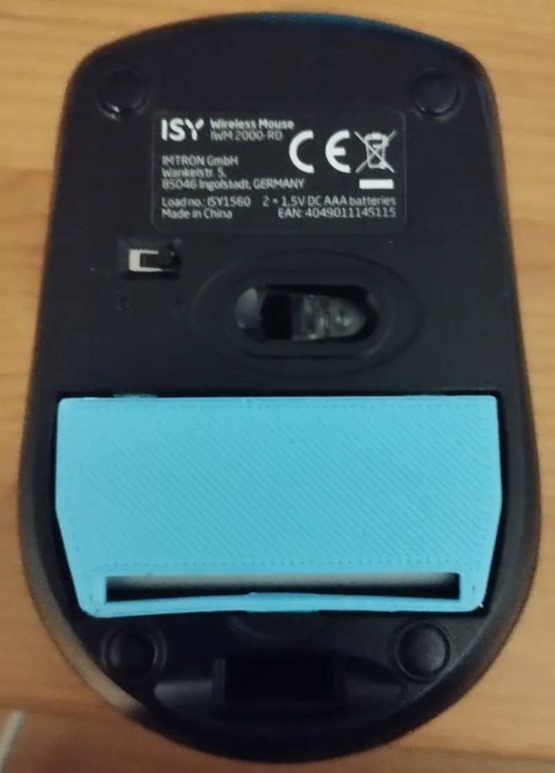 Battery cover for ISY wireless mouse