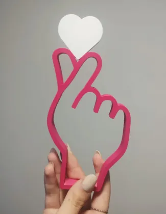 Sinal Coreano Eu te amo decorativo