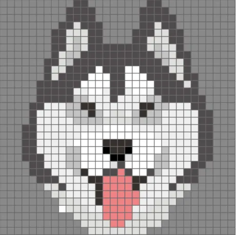 Pixel Siberian Husky Puzzle