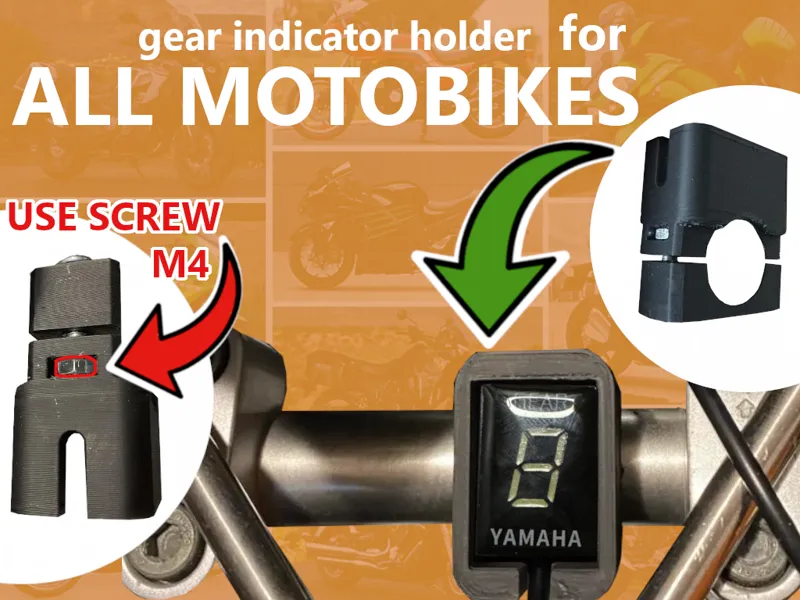 Universal motorcycle gear indicator holder