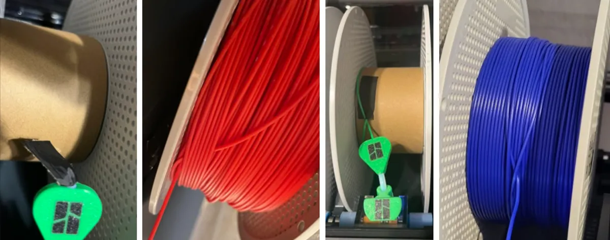 A close up of a spool of red wire

AI-generated content may be incorrect.