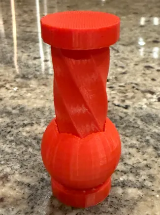 Ball on Twisted Polygon Fidget - Print in Place