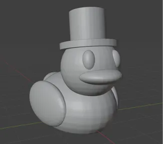 cute duck with top hat