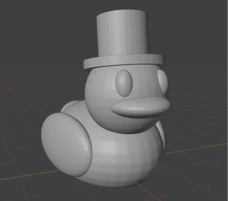 cute duck with top hat