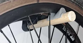 bicycle wheel mount on the wall