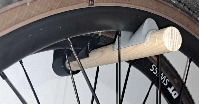 bicycle wheel mount on the wall