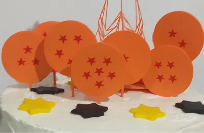 Cake dragon balls toppers