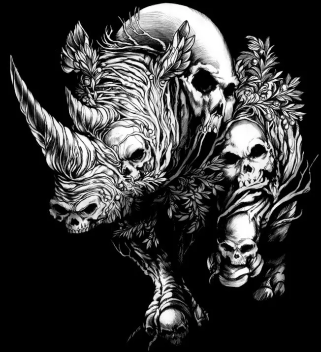 Skull Rhino Hueforge
