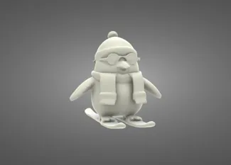 Cute Skiing Penguin