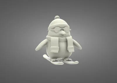 Cute Skiing Penguin