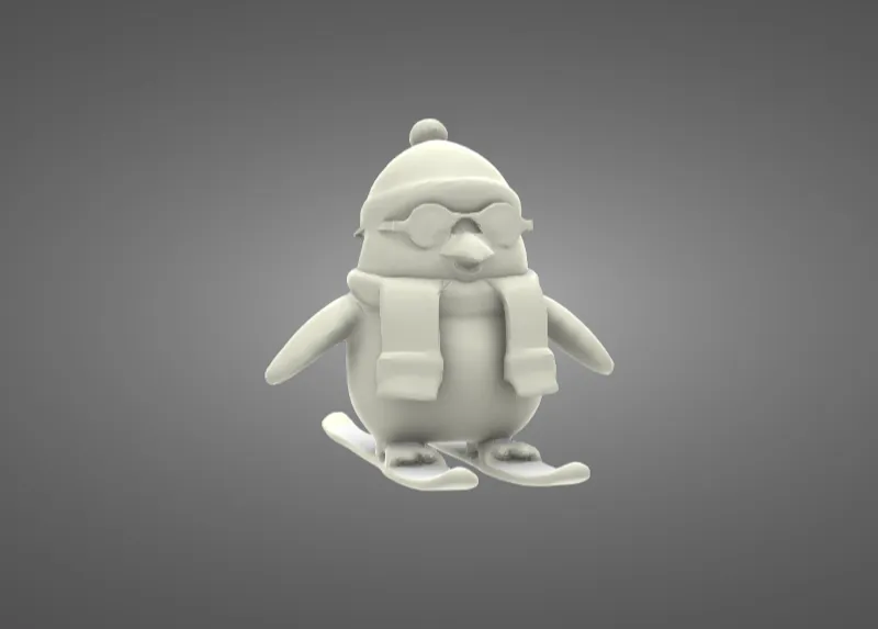 Cute Skiing Penguin
