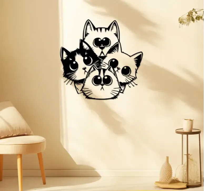Déco murale chat charmant