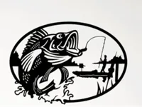 Déco murale pêcheur et poisson — photo 1