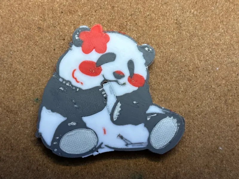 熊猫花花冰箱贴圆形磁铁5x3mm，单个打印一小时