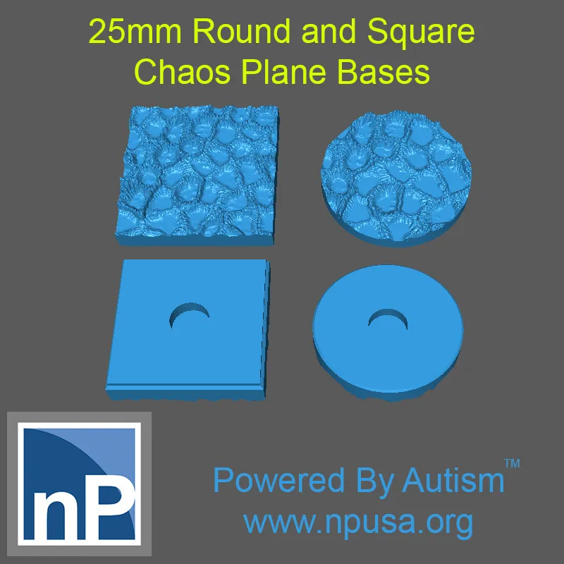 25mm Round & Square Chaos Plane/Alien World Bases
