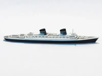 1:2000 scale model of the SS United States luxury liner, a high-precision waterline version