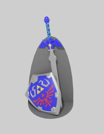Master Sword Hyrule Shield Bookend