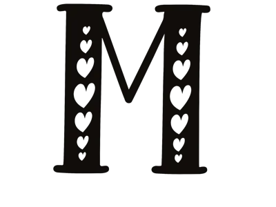 Heart Letter M