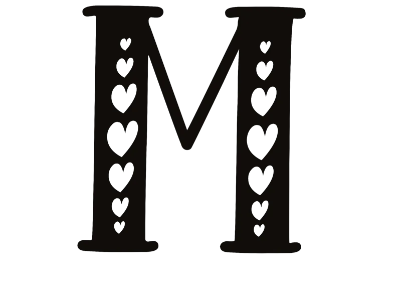 Heart Letter M