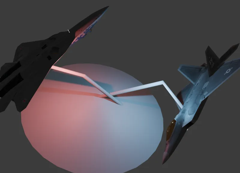 F-22 v Su-57 Dogfight on sticks