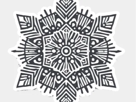 black and white star Christmas tree decoration