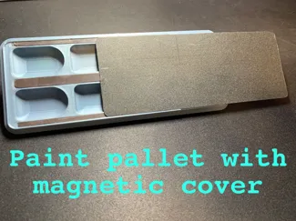 Paint pallet with magnetic cover