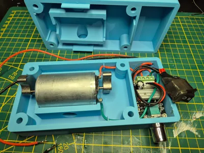 Virtual Pinball Shaker motor box with RPM control