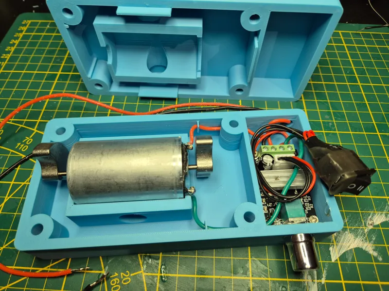 Virtual Pinball Shaker motor box with RPM control