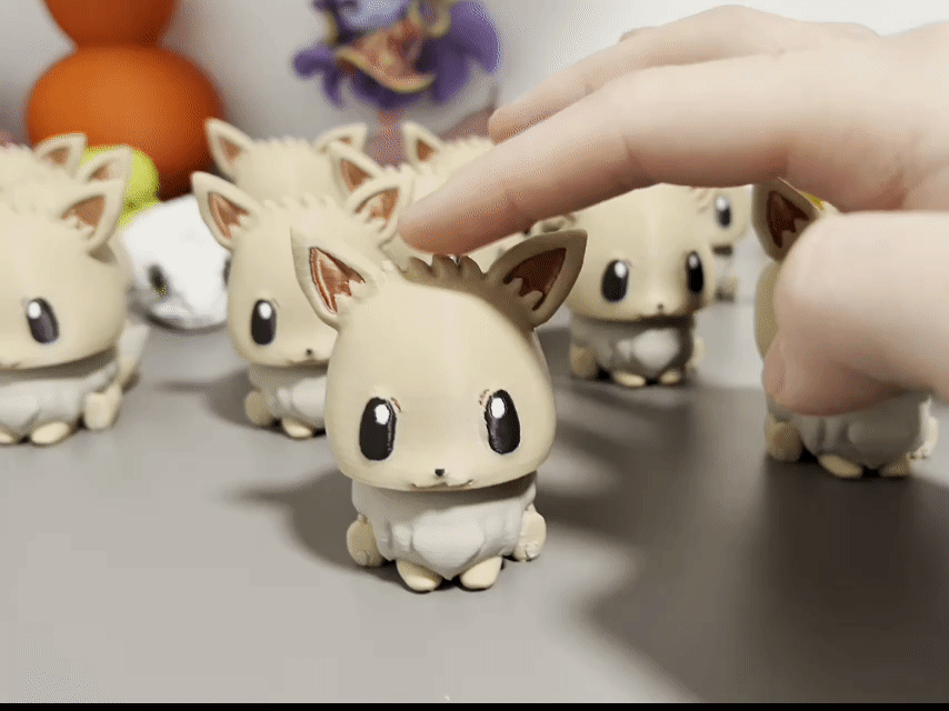 宝可梦-伊布按压玩具Pok é mon Eevee Press Toy 小小奇遇-解压小玩具