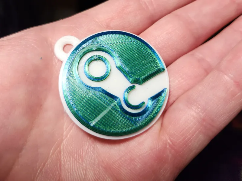 Steam Logo Keychain