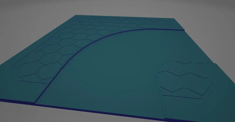 HexTile road with bend and kerbs