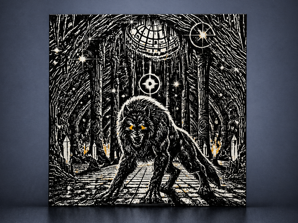 Fiery Gaze of the Wolf in the Temple of Stars