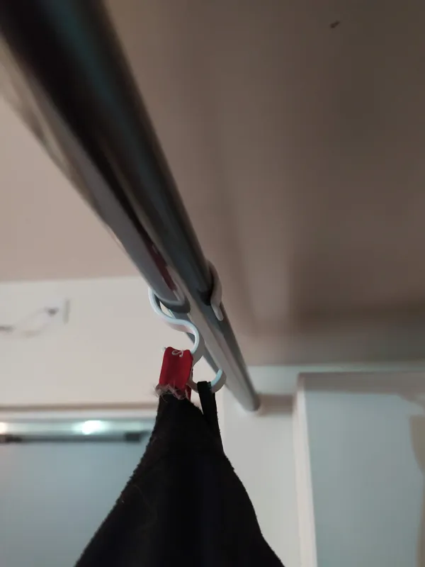 Clothes hanger for steel rod