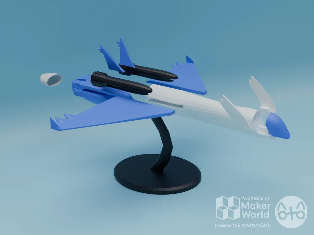 3Dプリント ラティオス／ラティアスを模したジェット戦闘機 - 無料3D