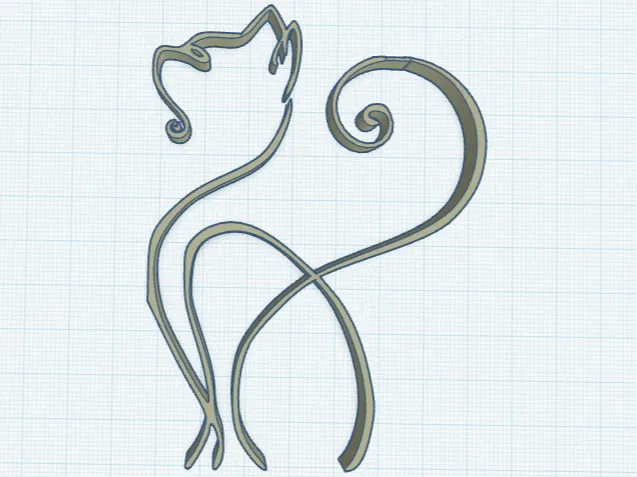 Minimalist Cat Sculpture – One Line Art Design