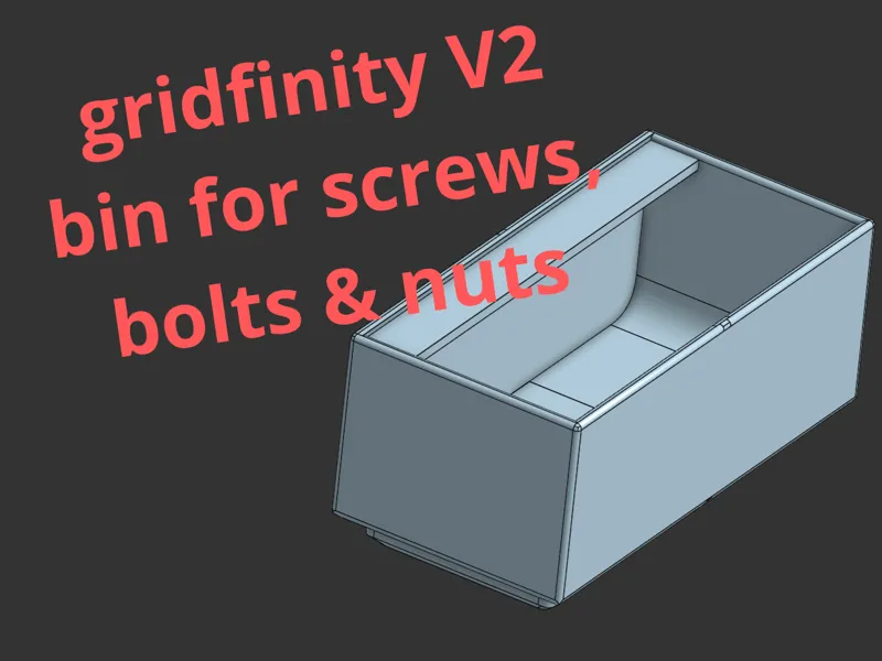 gridfinityV2 1x2 bin for screws nuts &bolts