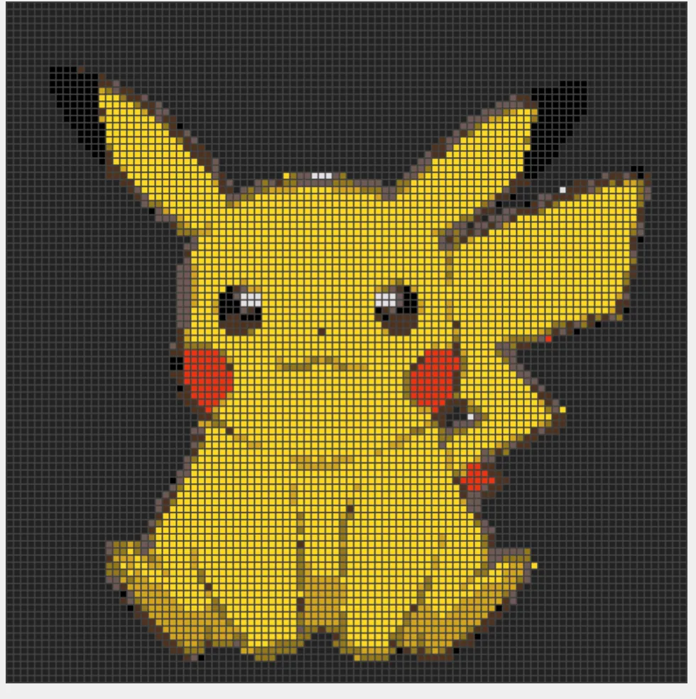 Pikachu Rectangle 2d pikachu 2d pixel puzzle pokemon by FireandWaterGuy - MakerWorld