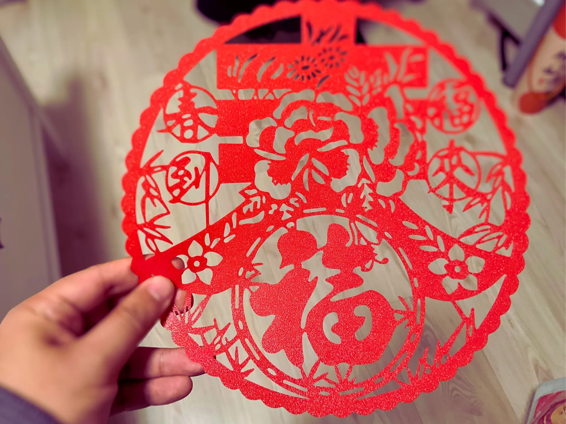 Chinese Window Pattern Flower Spring brings fortune, Chinese New Year window flowers paper-cut with ...