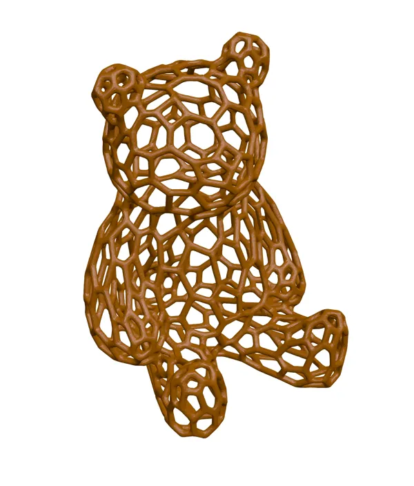 Ours en peluche façon voronoi