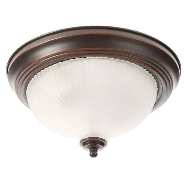Hampton Bay 11 in. 2-Light Oil-Rubbed Bronze Flush Mount (8-Pack)  FZP8012A/ORB-8P