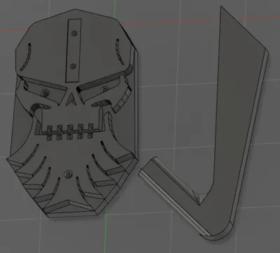 Individual parts from my skull wall mount design