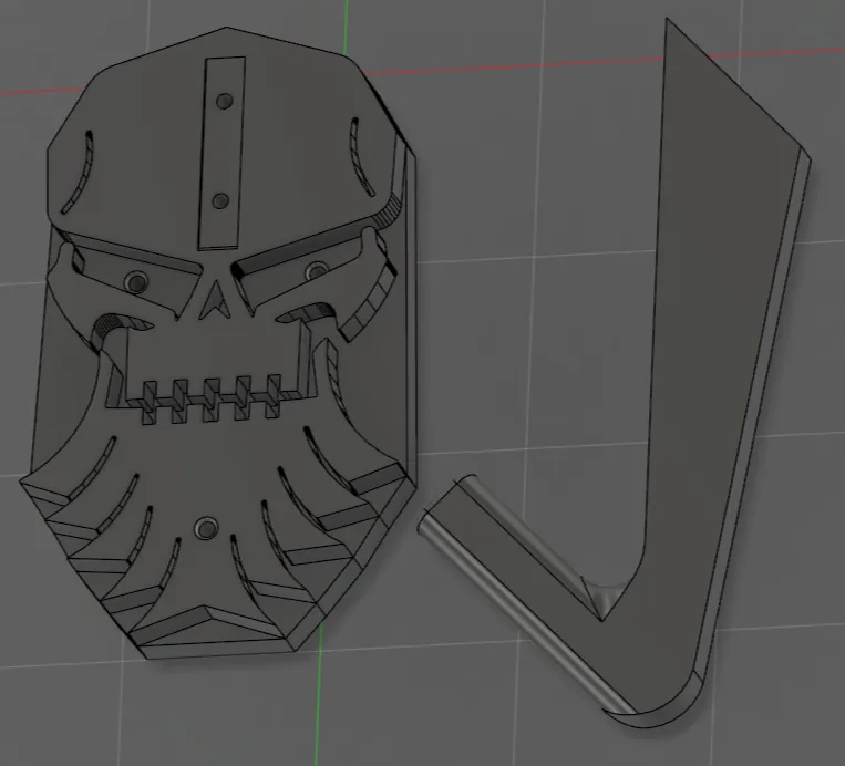 Individual parts from my skull wall mount design