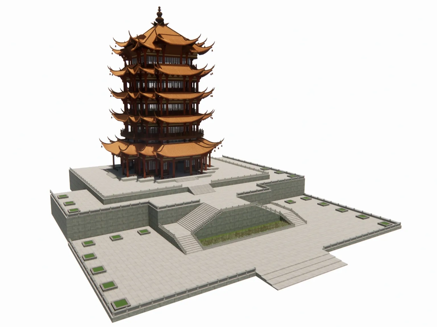 黄鹤楼精细模型