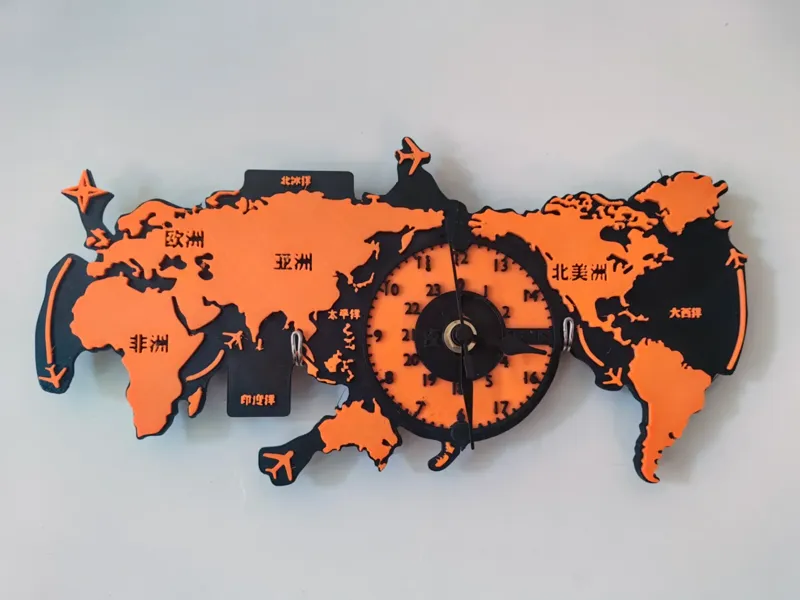 世界地图时钟