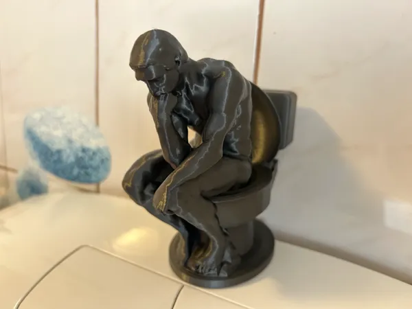 Le Penseur sur les toilettes