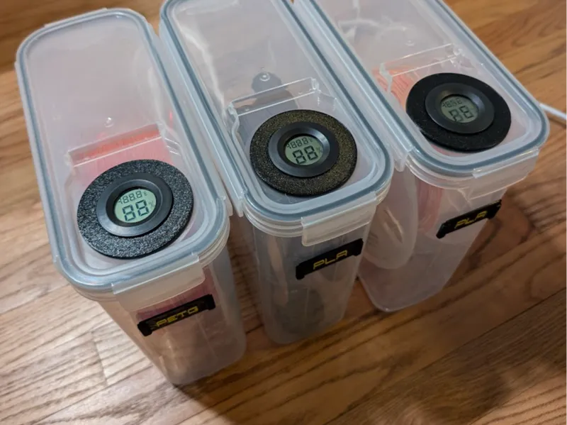 Hygrometer Mount for Spool Cereal Container