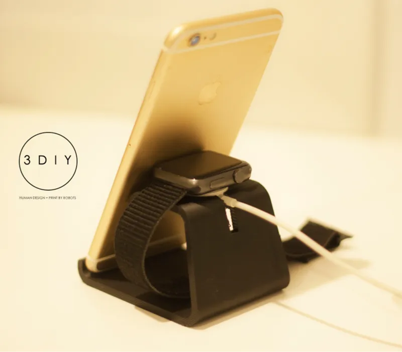 Soporte telefono y reloj minimalista
