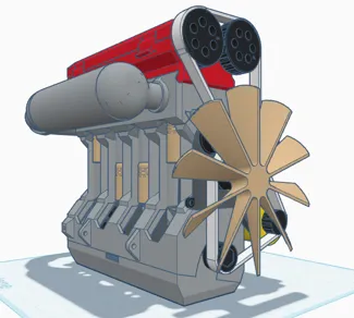 turbo charged model I4 engine
