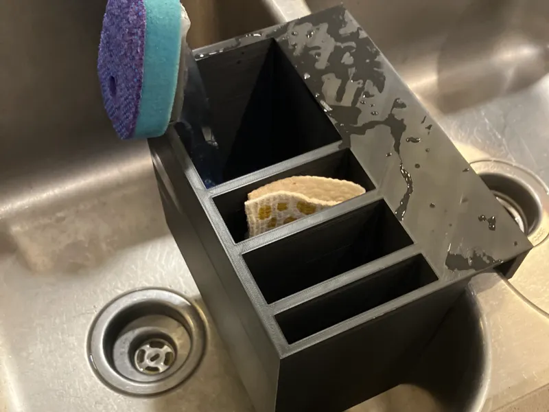 Soap holder that connects to sink